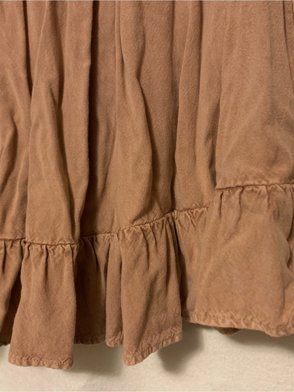 Solitaire Dusty Pink Embroidered Pin Tuck Boho Tiered Peasant Dress L - Picture 6 of 9